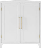 Crosley Furniture Roarke Stackable Corner Pantry Storage Cabinet with Shelves, Kitchen, Dining, Laundry, White