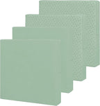 Easy-Going Waterproof Patio Cushion Covers 24x24x4 inch 4 Pack Replacement Non-Slip Outdoor Seat Cushion Slipcover with Zipper. Greyish Green