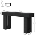 Tribesigns Console Table, 63" Farmhouse Entryway Table, Rectangular Wooden Accent Console for Entrance, Hallway & Living Room (Black)