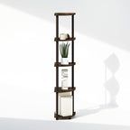 Furinno Turn-N-Tube Corner Shelf, 5-Tier Corner Display Rack, Shelving Unit, for Organization and Storage, Living Room, Home Office, Garage, Bedroom, Walnut