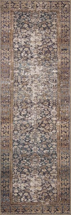 Loloi Amber Lewis Georgie Collection GER-05 Denim/Spice 18" x 18", .19" Pile Height, Sample Rug