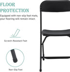 70 Pack Plastic Black Folding Chairs, Portable Stackable Commercial Party Folding Chairs with Steel Frame 350lbs for Home Office Outdoor Indoor Office Wedding Party Event