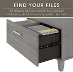Pemberly Row 2 Drawer Lateral File Cabinet in Platinum Gray - Engineered Wood