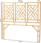 Pemberly Row Bohemian Natural Rattan King Size Standalone Headboard