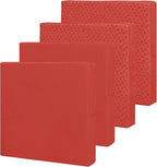 Easy-Going Waterproof Patio Cushion Covers 24x24x4 inch 4 Pack Replacement Non-Slip Outdoor Seat Cushion Slipcover with Zipper. Terra Red