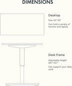 FLEXISPOT EN1 Bamboo Standing Desk, 60 x 30 Inches Whole-Piece Electric Adjustable Height Desk for Home Office (Silver Frame + Bamboo Top, 2 Packages)