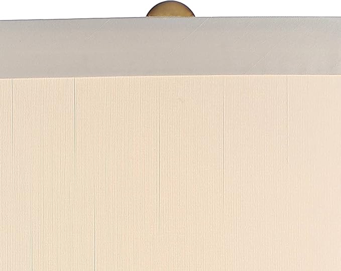 Possini Euro Design Karen Modern Table Lamp 36" Tall with USB Dimmer Dark Gold Glass Column Off White Fabric Drum Shade for Bedroom Living Room House Bedside Nightstand Home Office Entryway Family