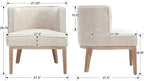 Arm Accent Chair Barrel Accent Chair with Wood Legs, Comfy Barrel Side Chair Linen Upholstered Reading Chairs with Back for Living Room Bedroom, Living Room Chair, Beige