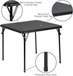 Flash Furniture Mindy Folding Kids Table with Vinyl Padded Top, Children's Square Activity Table for Daycare and Classrooms, Black