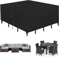 Easy-Going Square Patio Furniture Cover Waterproof Outdoor Dining Table and Chair Cover Anti-UV Outside Sectional Sofa Set Covers (64"L x 64"W x 28"H, Black)