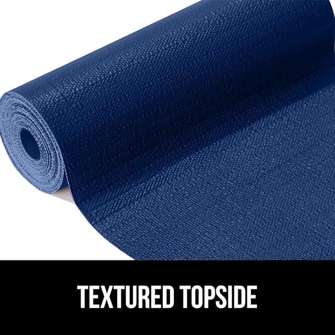 GORILLA GRIP DripGuard Shelf Liner, Non Adhesive Drawer and Kitchen Cabinet Protector, 20x240 Inch, Slip Resistant BPA Free Smooth Surface Plastic Liners for Cabinets, Bathrooms, Closets, Navy Blue