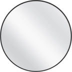 MCS Master & Co. 37.75in Round Metal Black Mirror, Modern Wall Hanging Large Mirror for Bathroom, Bedroom & Livingroom