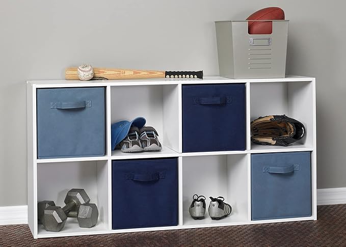 ClosetMaid Cubeicals 8 Cube Storage Shelf Organizer Bookshelf Stackable, Vertical or Horizontal, Easy Assembly, Wood, White