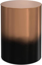SIMPLIHOME Curtis Industrial 16 Inch Wide Metal Cylinder Accent Table in Ombre Black/Copper, Fully Assembled, for The Living Room and Bedroom