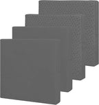 Easy-Going Waterproof Patio Cushion Covers ONLY Cover 22x22x4 inch 4 Pack Replacement Non-Slip Outdoor Seat Cushion Slipcover with Zipper. Dark Gray