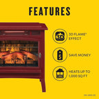duraflame Freestanding Electric Fireplace Stove Heater with 3D Flame Effect for 1,000 Sq. Ft. Cinnamon