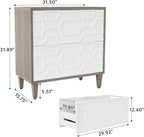 Tribesigns 2-Drawer File Cabinet, Lateral Filing Cabinet for A4/Letter/Legal Size, Office Storage Cabinet, Printer Stand with Storage Drawer for Home Office, White and Gray