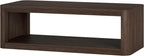 Henn&Hart 47" Rectangular Low-Profile Coffee Table with Open Storage Shelf for Living Room, Family Room, or Office, Alder Brown