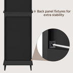Yaheetech 60.5" Freestanding Bathroom Storage Cabinet, Tall Slim Floor Cabinet with 3 Shelves & Door, Space Saving Organizer, Home Storage Furniture, Black