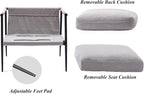 DUOMAY Mid-Century Modern Accent Chair Armchair Set of 2, Soft Linen Fabric Sofa Lounge Chair Reading Chair with Metal Leg for Living Room Bedroom Office, Grey