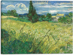 Wieco Art Abstract Large Canvas Wall Art Prints Green Field 1889 by Van Gogh Famous Oil Paintings Reproduction Artwork Stretched Landscape Picture for Home Decor Office Decoration