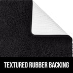 GORILLA GRIP Bathroom Rugs, 30x20, Ultra Soft Absorbent Mat, Thick Plush Bath Rug, Machine Washable, Microfiber Quick Dry, Mats for Shower, Bathtub and Floor, Home Decor Accessories, Black