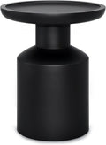 SIMPLIHOME Haynes End Table - 16 inch Wide Solid Mango Wood Round Accent Table with Sculptural Pedestal Base in Black, Boho Nightstand or Lamp Stand for Living Room or Bedroom, Assembled