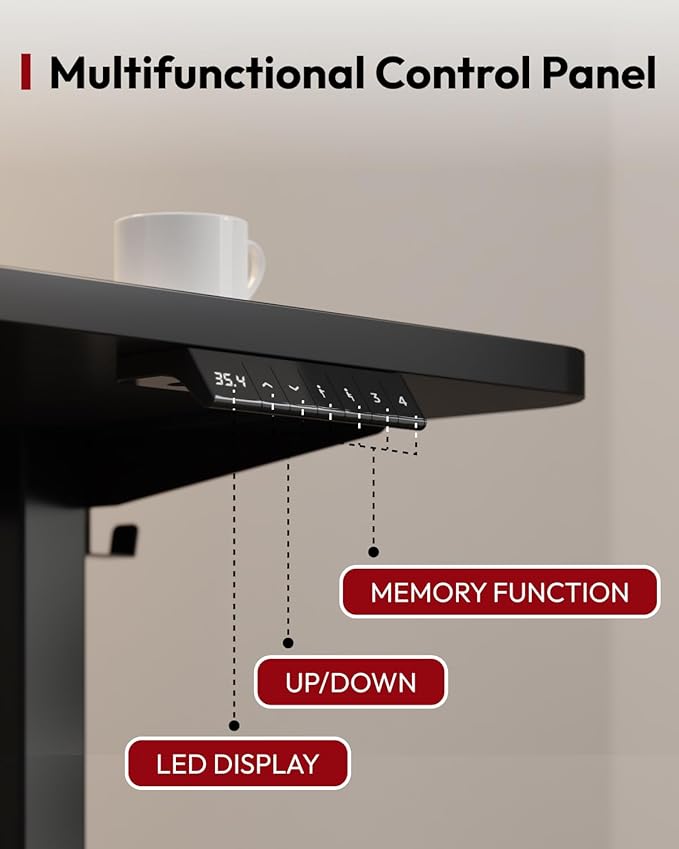 SANODESK Standing Desk Height Adjustable Electric Stand up Desk 55x24 Inches Sit Stand Home Office with Splice Board, Black Frame/Black Top