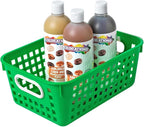 Really Good Stuff Medium Plastic Book Baskets, 11" by 7.5" by 4.5" - 12 Pack, Rainbow, Versatile Storage Solution for Classroom, Home and Office l Toy Storage, Multi-Purpose Organizer Basket