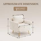 Furnimart Beige Mid-Century Modern Corduroy Storage Accent Chair with Arm, 1-Seater, Built-in Storage, Reading Chair for Bedroom, Living Room, Apartment