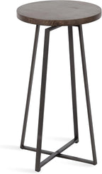 Kate and Laurel Zia Round Side Table, 15x15x26, Gray