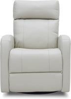 CHITA Genuine Leather Power Swivel Glider Recliner Chair for Adults, FSC Certified Electric Nursery Rocker Recliner Chair for Living Room, Light Grey