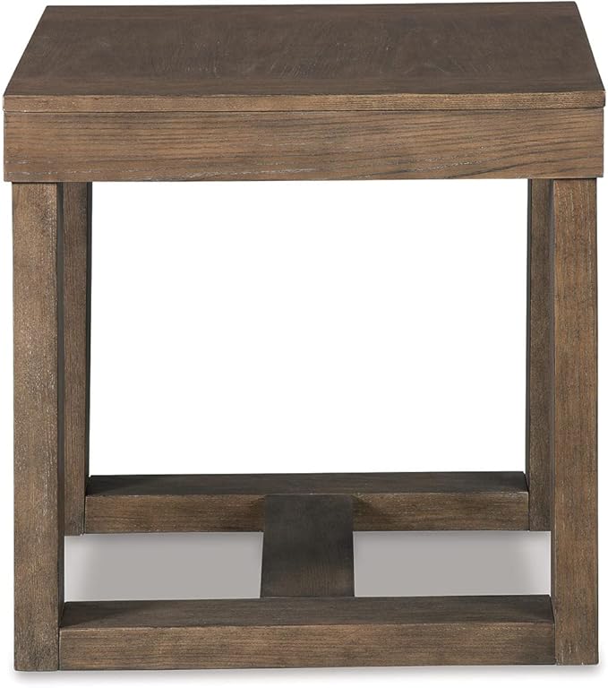 Signature Design by Ashley Cariton Contemporary Oversized Square End Table, Grayish Brown