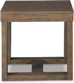 Signature Design by Ashley Cariton Contemporary Oversized Square End Table, Grayish Brown