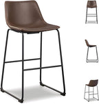 Signature Design by Ashley Centiar Urban Industrial 28.75" Pub Height Bucket Seat Barstool, 2 Count, Brown