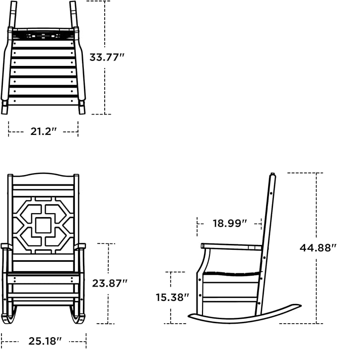 Martha Stewart by POLYWOOD® Chinoiserie Rocking Chair in Mahogany
