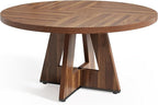 LITTLE TREE Round Dining Table for 4-6 People, 47 Inches Dining Room Table with Wooden Pedestal Base, Brown Dinner Tables, Circle Kitchen Tables for Dining Room, Kitchen, Living Room(Table Only)