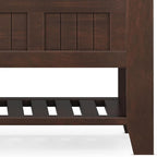 SIMPLIHOME Acadian Entryway Storage Bench - 48 inch Wide Solid Wood Hallway Seat with Shelf in Brunette Brown, Transitional Bench for Entryway or Living Room with Open Storage and Slatted Bottom