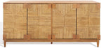 SAFAVIEH Couture Collection Roseanne Natural Banana Stem 4-Door Sideboard Buffet Storage Table, Ideal for Dining Room, Living Room, Entryway, Bedroom, Home Office
