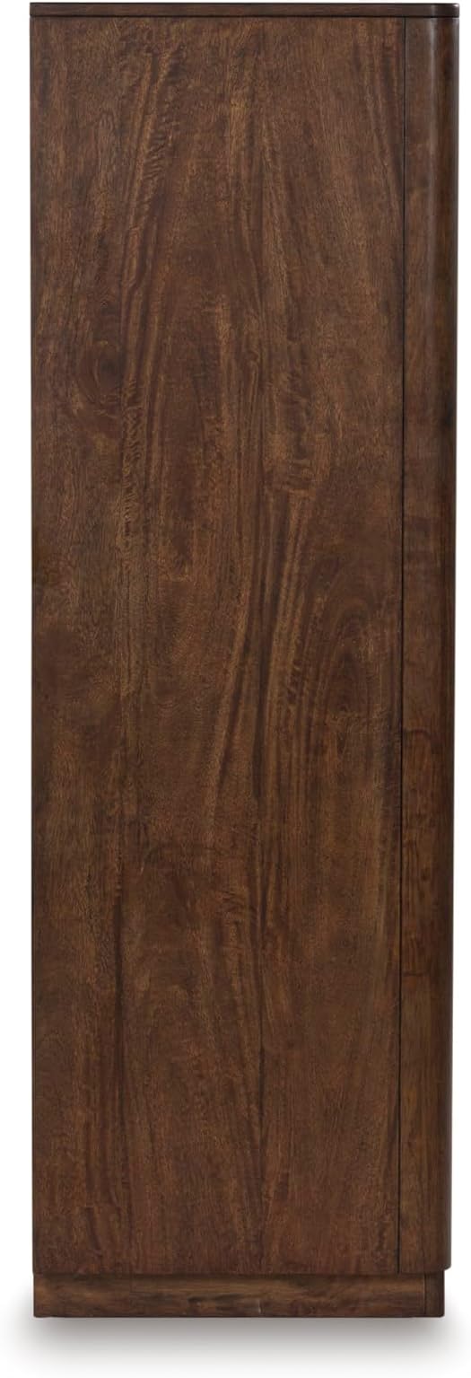 Signature Design by Ashley Kendamor Contemporary 5-Drawer Chest with Felt-Lined Top Drawer and Easy Glide for Bedroom, Dark Brown