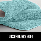 GORILLA GRIP Bathroom Rugs, 60x24, Ultra Soft Absorbent Mat, Thick Plush Bath Rug, Machine Washable, Microfiber Quick Dry, Mats for Shower, Bathtub and Floor, Home Decor Accessories, Spa Blue