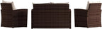 Flash Furniture Aransas Series 4 Piece Brown Patio Set with Beige Back Pillows and Seat Cushions