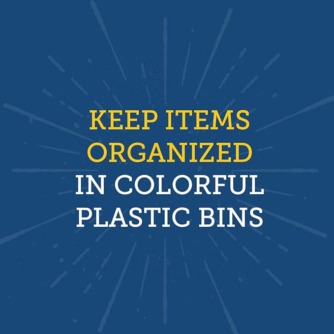Really Good Stuff Multi-Purpose Plastic Storage Baskets for Classroom or Home Use - Stackable Mesh Plastic Baskets with Grip Handles 13" x 10" (Neon Blue - Set of 12)