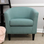 Pemberly Row 17.5" Traditional Polyester Fabric Club Chair in Blue