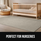 GORILLA GRIP Slip Resistant Soft Washable Stain Resistant Area Rug, 8x10, Plush Thick Carpet for Nursery, Bedroom, Living Room, Non-Shedding Floor Rugs, Kid and Pet Friendly, Baby Home Decor, Taupe
