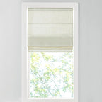 Madison Park Kyler Cordless Roman Shades - Single Panel, Lightweight Linen Blend Fabric, Natural Design, Easy Installation, Light Filtering Window Blind, Bedroom, Living Room Decor 27"W x 64"L Ivory