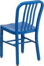 Flash Furniture Commercial Grade Blue Metal Indoor-Outdoor Chair