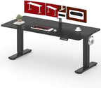 SANODESK Standing Desk Height Adjustable Electric Stand up Desk 79x32 Inches Sit Stand Home Office Desk with Splice Board, Black Frame/Black Top