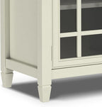 SIMPLIHOME Connaught Buffet - 60 inch Wide Solid Wood 3-Door Sideboard Buffet in Antique White, Traditional Storage Cabinet for Dining Room or Kitchen with Adjustable Shelves and Classic Molding