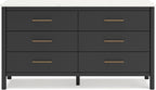 Signature Design by Ashley Cadmori Bohemian 6-Drawer Dresser with Safety Stop, Black & White